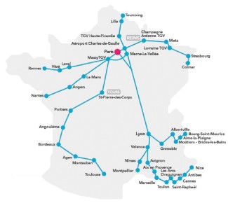Carte des dessertes OUIGO en France