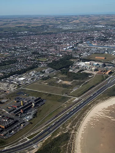 Vue aérienne de Calais