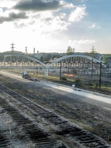 Photo les essaies ferroviaires et securisation du site