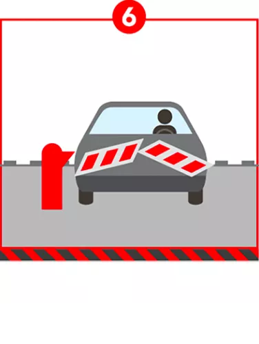Infographie représentant une voiture qui casse la barrière fermé du passage à niveau