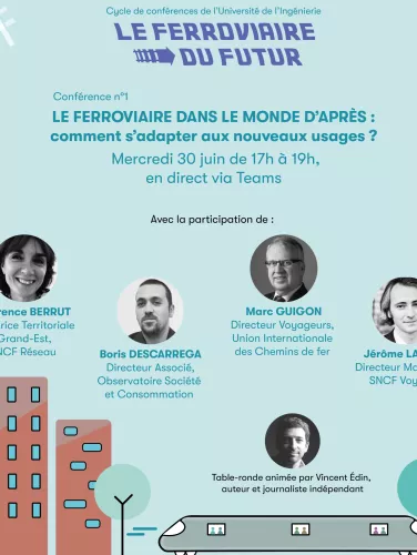 Affiche de la conférence  le ferroviaire du futur