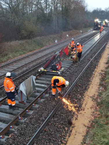 travaux de voie entre Montchanin et Chagny