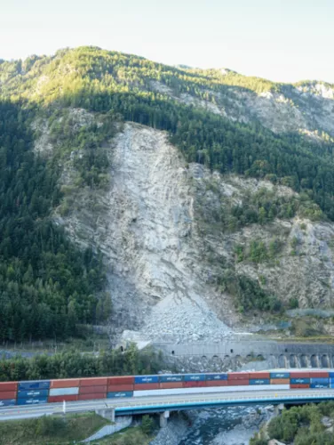 Photo de l'éboulement survenu dans la Maurienne le 23 août 2023