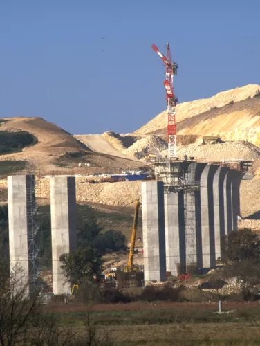 Construction du viaduc de Ventabren