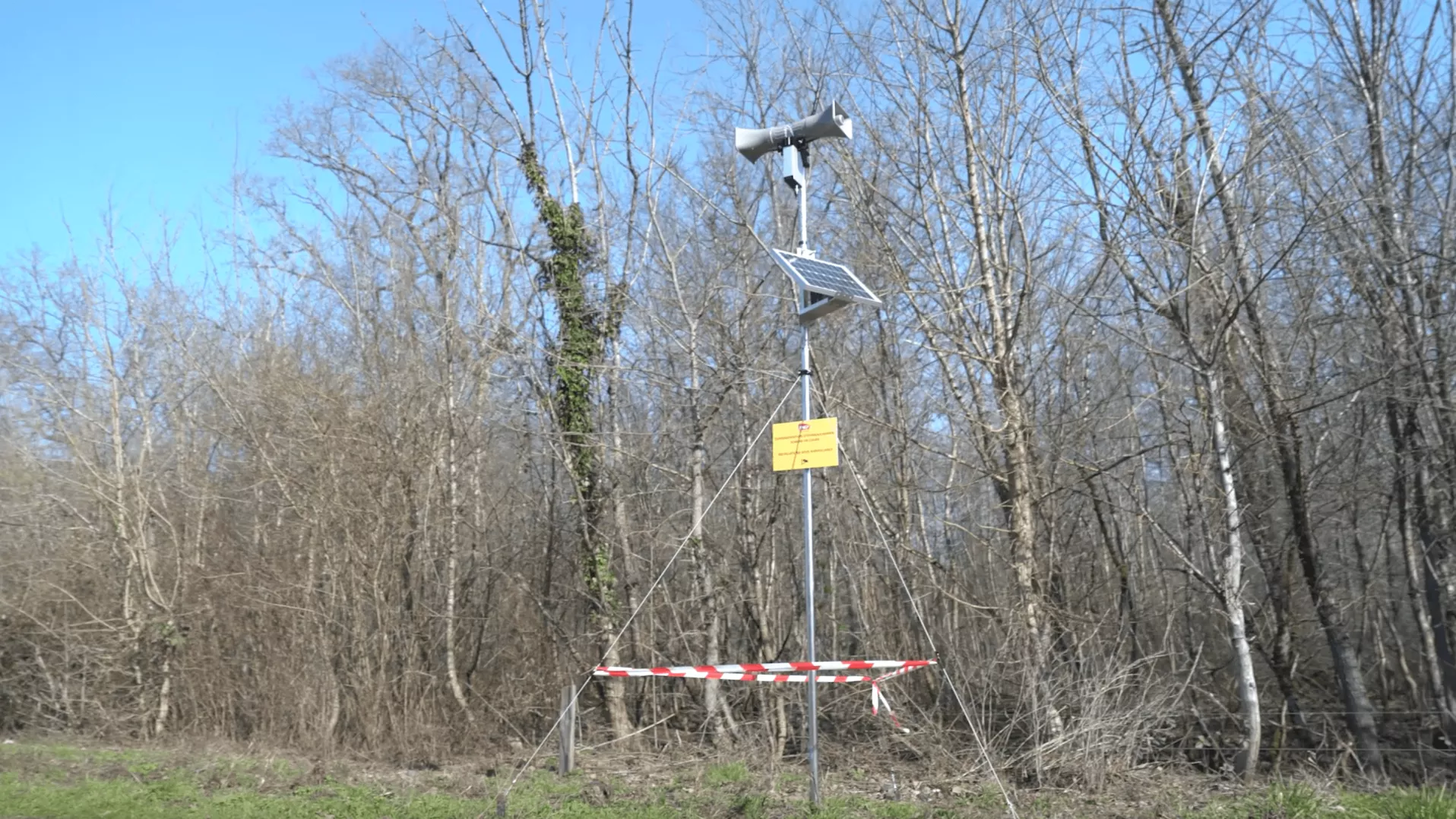 Le système d'effaroucheur sonore installée à Thorey-en-Plaine.