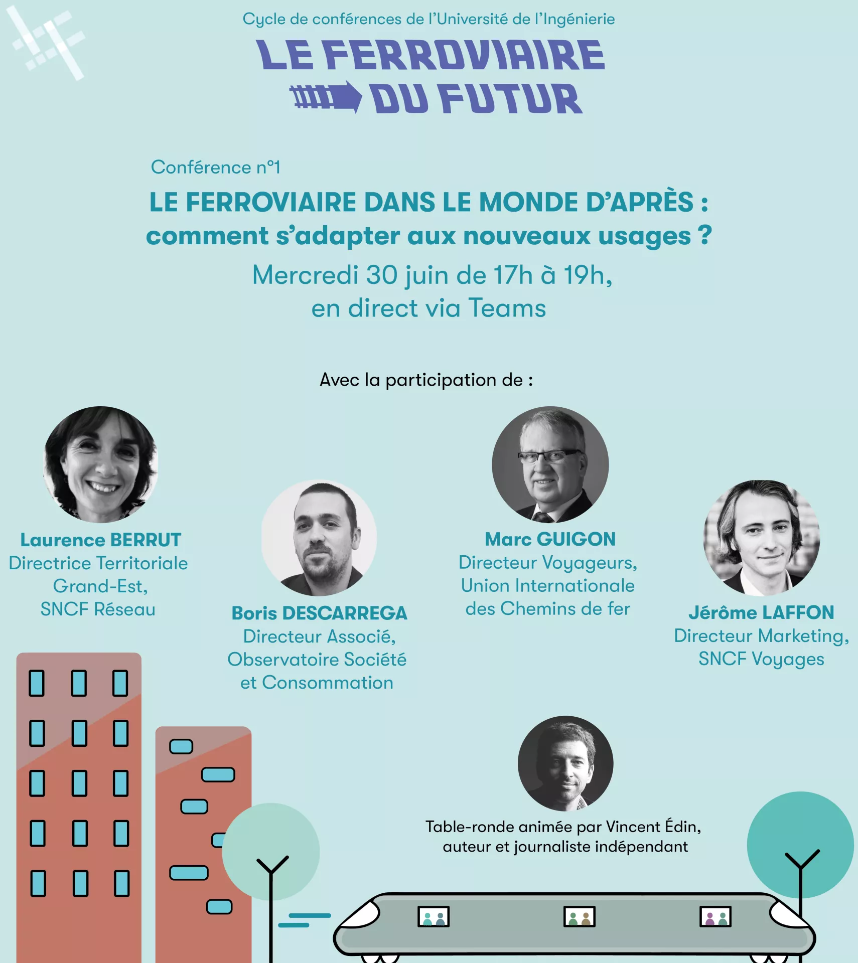 Affiche de la conférence  le ferroviaire du futur