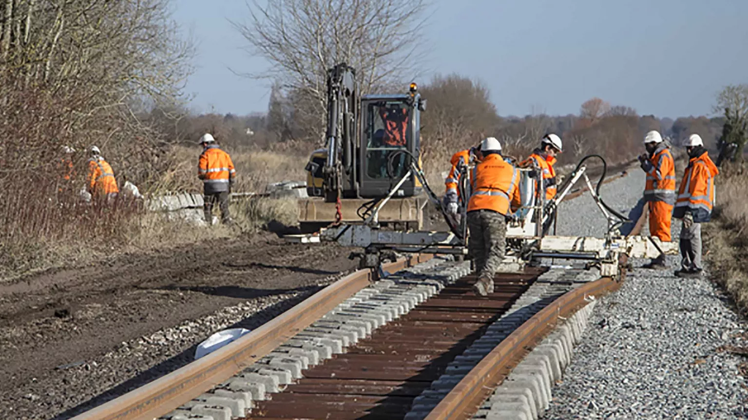 Travaux de modernisation en cours de réalisation sur la voie ferrée